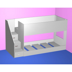 Low mid height bunk bed with - with easy climb steps!